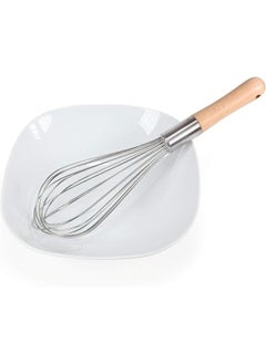 Happy Home Stainless Steel Egg Beater, Wooden Handle with Opener, 30 cm - Silver Wood  - Image 3
