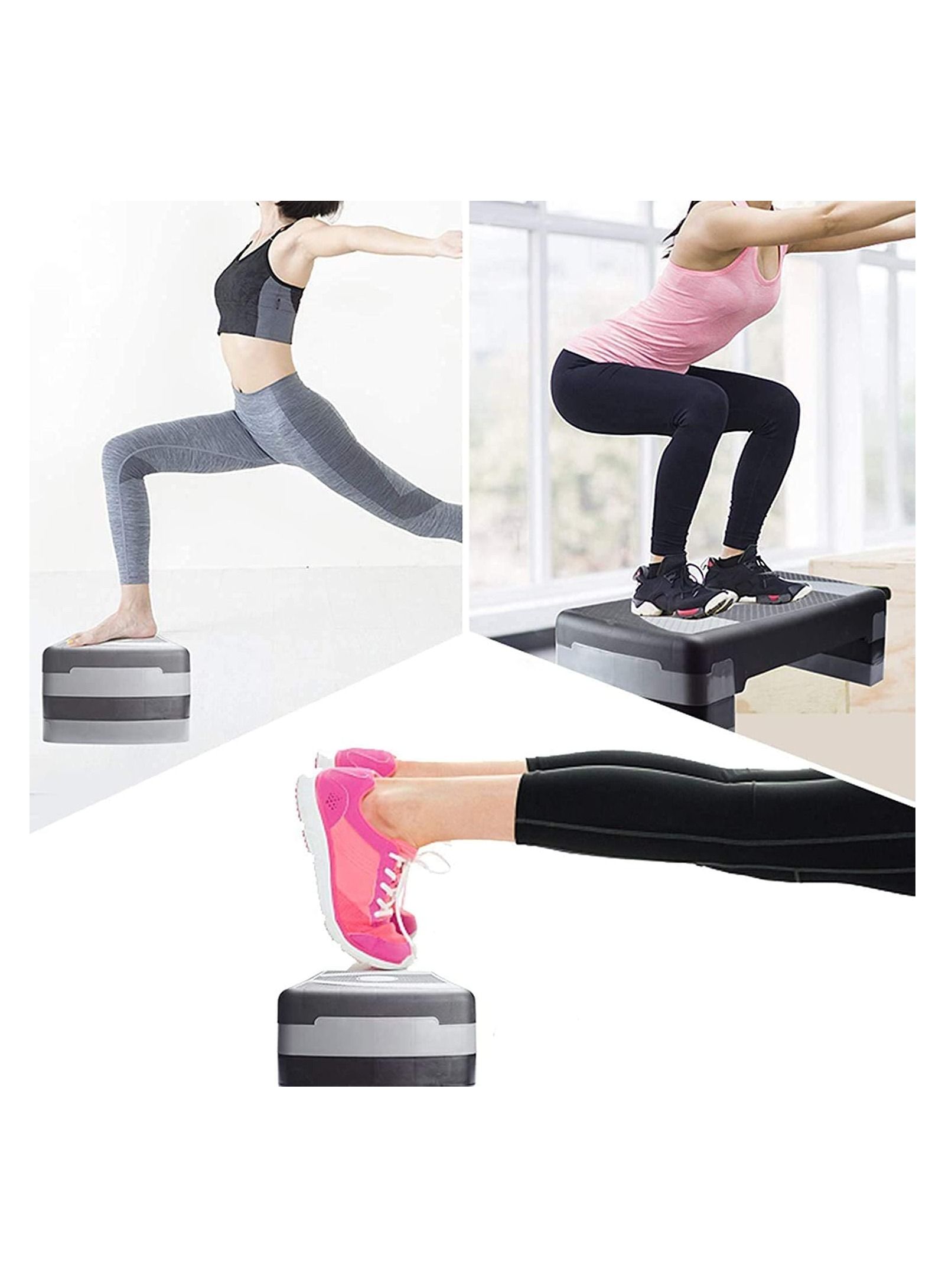 Aerobic Step, Adjustable Fitness Aerobic Step Non-Slip Cardio Yoga Pedal Stepper Home Gym Workout Exercise Equipment 