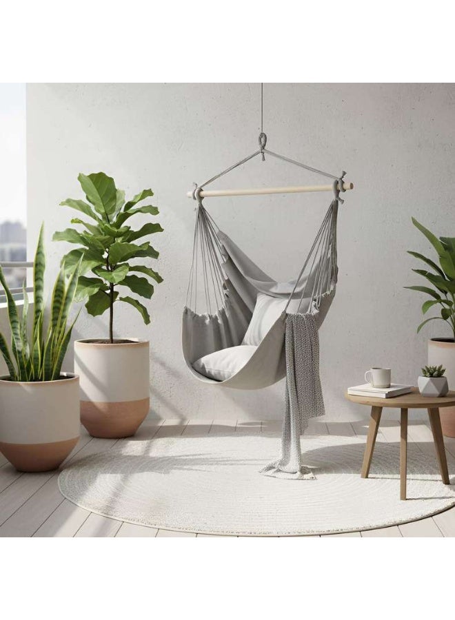 Pan Home Hammock Swing Chair with 2 Cushions 130x100cm - Grey - 223AIC9903804 - Image 1