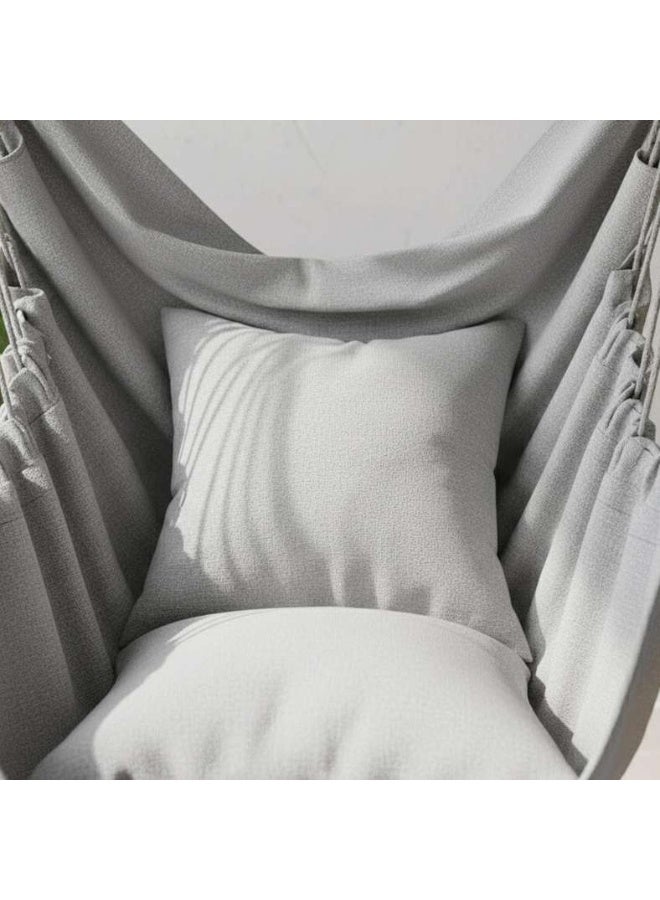 Pan Home Hammock Swing Chair with 2 Cushions 130x100cm - Grey - 223AIC9903804 - Image 4