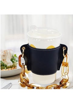 Reusable Coffee Cup Holder, Portable Chain Leather Handy Water Cup Holder for Cold and Hot Drinks Coffee Lovers Gifts for Women Black - pzsku/ZED008FBE15573BDAAD7EZ/45/_/1684825127/dfd56307-1d2a-4412-9e61-43dd2d508c2c