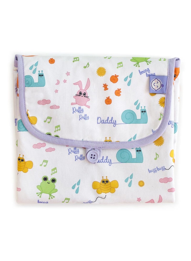 Milk & Moo Set of Tote Diaper Bag Changing Mat and 2pc Muslin Cloth Swaddles, Multipurpose Shoulder Bag, Water-resistant Changing Mat, 2pc Muslin Cloth Swaddle, Baby Care Bundle  - Image 5