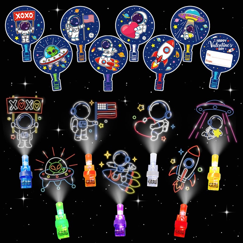 COKOKA 28 Pack Valentines Day Gifts for Kids LED Finger Lights with Valentines Cards for Kids Classroom Exchange NonCandy Valentine Party Favors Class Prizes for Boys Girls School - Image 3