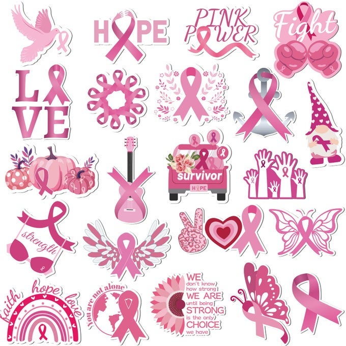 BREAST CANCER AWARENESS MAGNETS 22PCS BREAST CANCER AWARENESS PINK RIBBON CAR MAGNETS DECORATIONS ACCESSORIES FOR CHARITY EVENT SUPPLIES HOME FRIDGE CAR BUMPERS PARTY DECOR