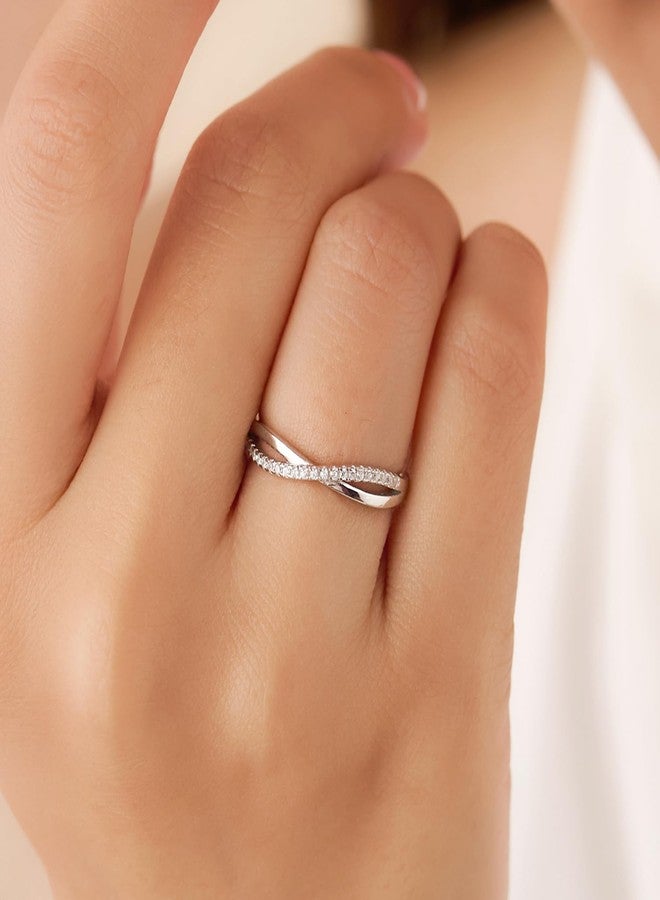 ZAVYA 925 Silver Infinite Sparkle of Love Adjustable Rhodium Plated Ring | Gift for her, Gifts for Women & Girls | With Certificate of Authenticity and 925 Stamp - Image 3