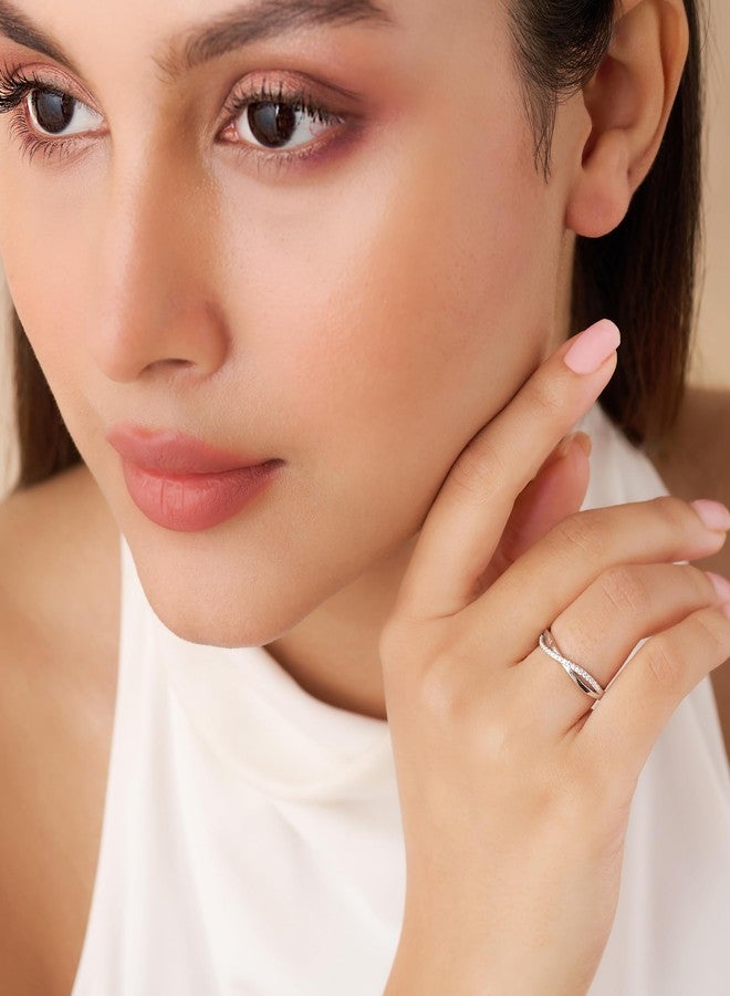 ZAVYA 925 Silver Infinite Sparkle of Love Adjustable Rhodium Plated Ring | Gift for her, Gifts for Women & Girls | With Certificate of Authenticity and 925 Stamp - Image 4
