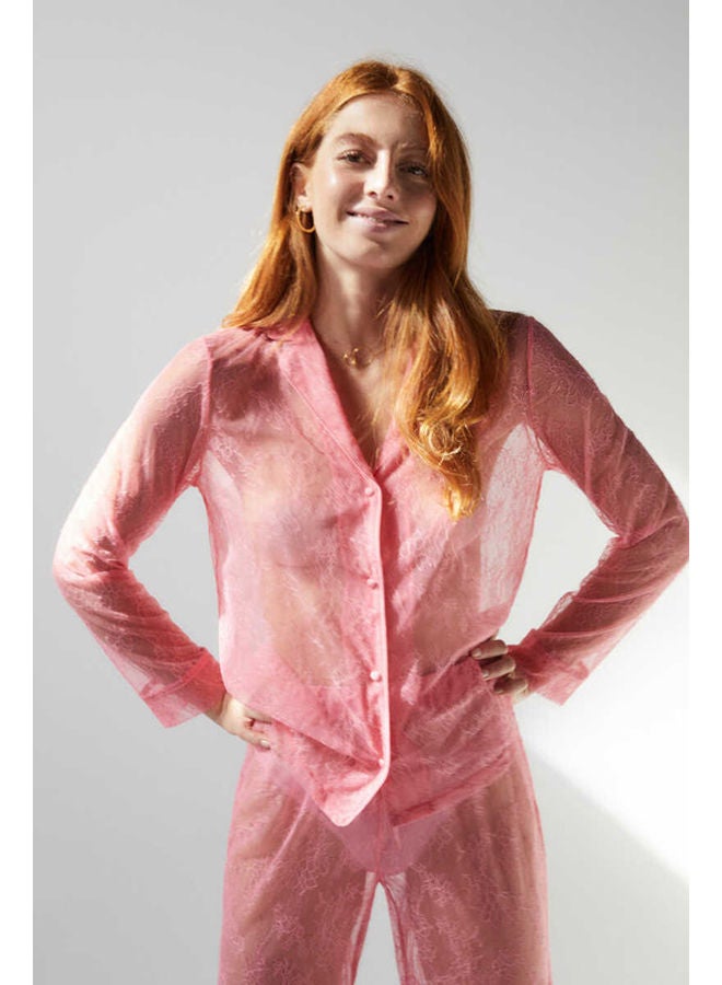 women'secret Long lace shirt pajamas - Image 3