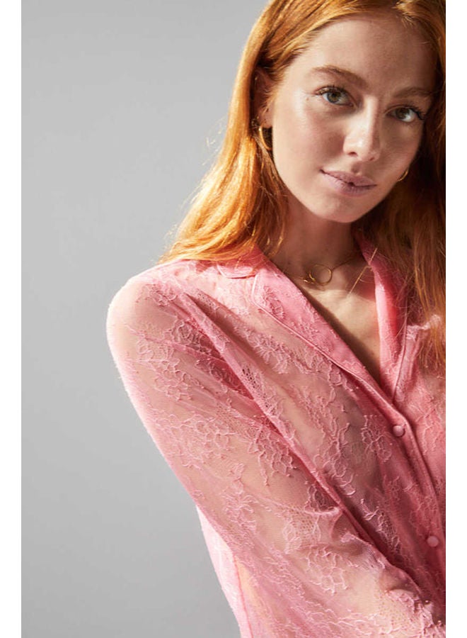 women'secret Long lace shirt pajamas - Image 5