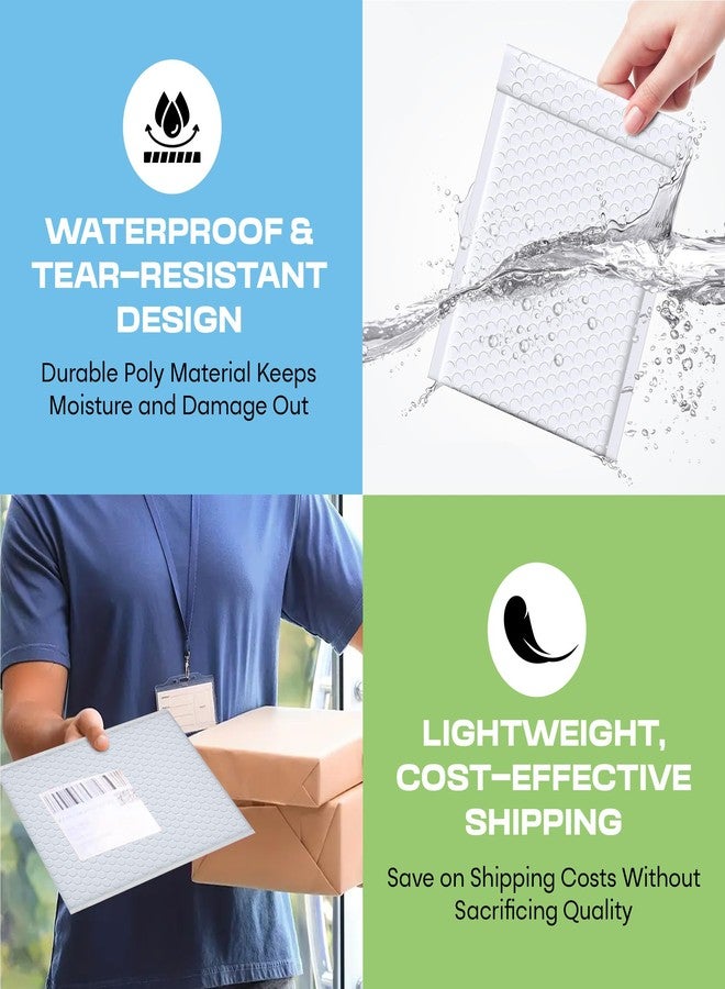 MAILERVIEW White Poly Bubble Mailers 8.5x12 inch #2 | Self Seal Padded Envelopes | Cushioned Bubble Mailer | Usable Size 8.5x11 | WaterProof | Lightweight mailing Shipping Bags | US Made | 100 Pack Bulk - Image 5