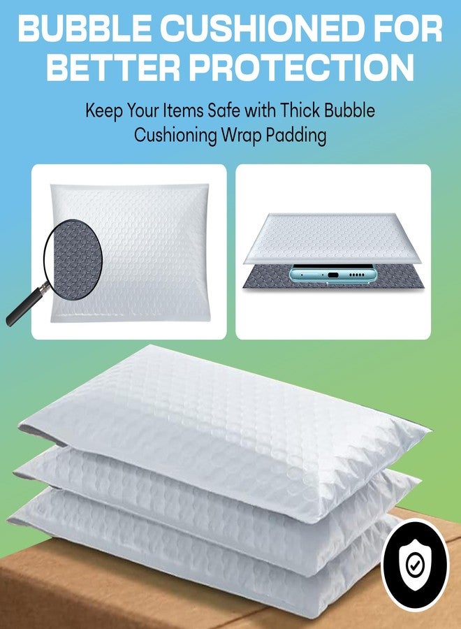 MAILERVIEW White Poly Bubble Mailers 8.5x12 inch #2 | Self Seal Padded Envelopes | Cushioned Bubble Mailer | Usable Size 8.5x11 | WaterProof | Lightweight mailing Shipping Bags | US Made | 100 Pack Bulk - Image 4