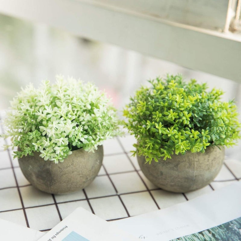 THE BLOOM TIMES THE BLOOM TIMES 2 Pcs Fake Plants for Bathroom/Home Office Decor  Small Artificial Faux Greenery for House Decorations (Potted Plants)  - Image 5