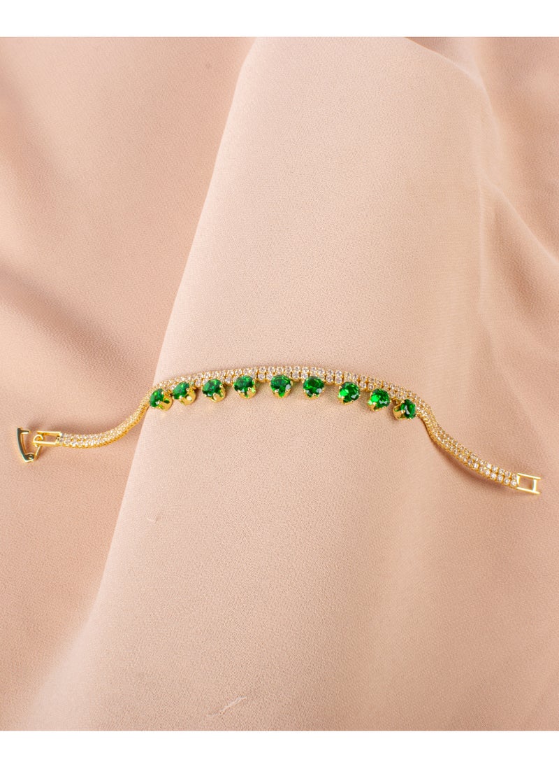 The Black Pearl Accessories - Green Zirconic Stainless Steel Bracelet - Image 1