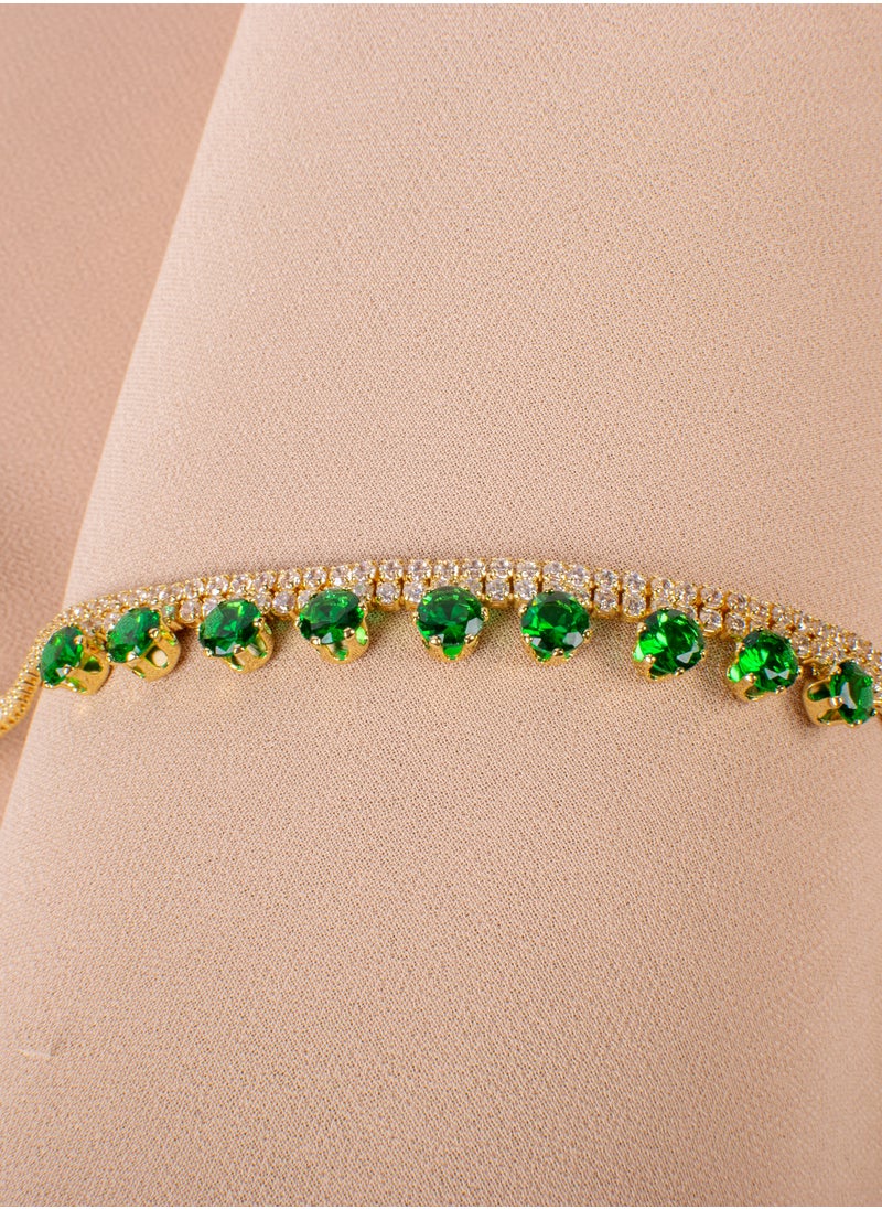 The Black Pearl Accessories - Green Zirconic Stainless Steel Bracelet - Image 1