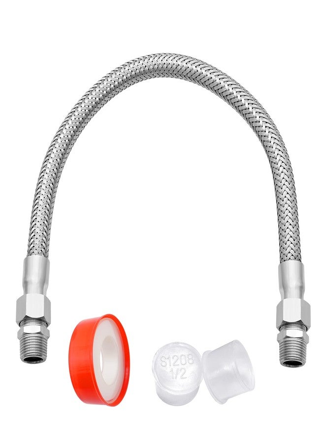 Maigoo Industrial Grade Compressor Jumper hose, With 1/2" NPT Male 23" Length 450 PSI &750°F, And Two 1/2" Male Adapters (Both Sides Fittings Rotate Freely), Flexible Stainless Steel Metal Hose - Image 1