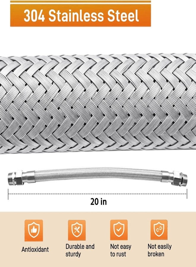 Maigoo Industrial Grade Compressor Jumper hose, With 1/2" NPT Male 23" Length 450 PSI &750°F, And Two 1/2" Male Adapters (Both Sides Fittings Rotate Freely), Flexible Stainless Steel Metal Hose - Image 4
