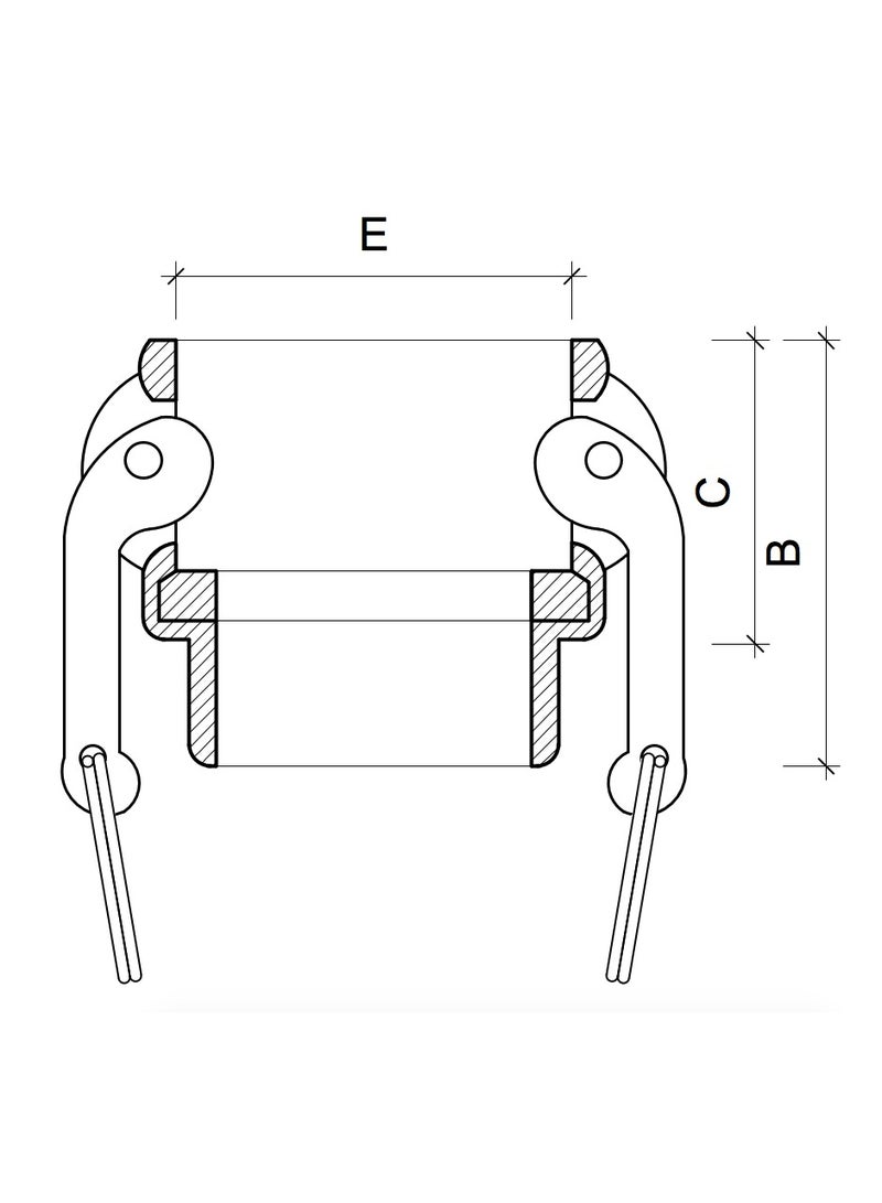 Aluminum Camlock Coupling Part B (2'') - Image 2