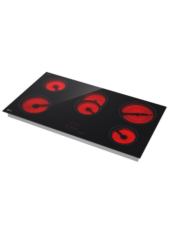 LG Built-In Radiant Cooktop, 90 cm, 5 Burners, Ceramic Glass, Black CE5Z3625BN black - Image 5