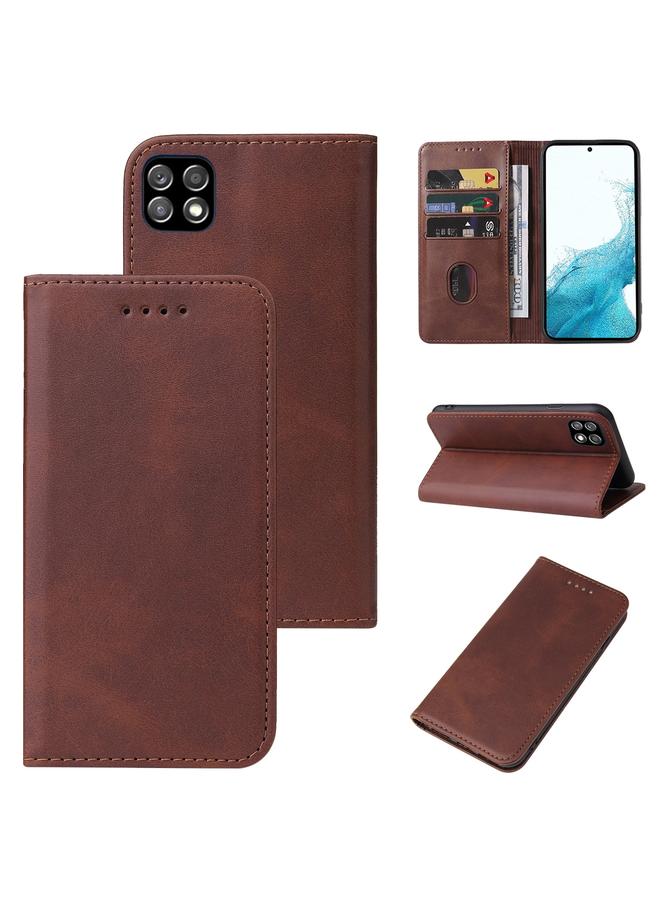 S-TOP Case For Samsung Galaxy A22 5G Calf Texture Magnetic Flip Leather Phone Case - Image 1