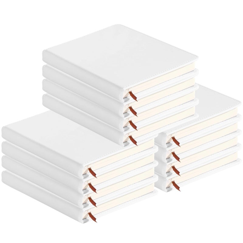 Lnrueg 12 Pcs Sublimation Notebook Blank Journal A6 100 Pages - Hardcover PU Notebooks for Note Taking Plan Making Diary Writing - School Office Supplies - Image 2