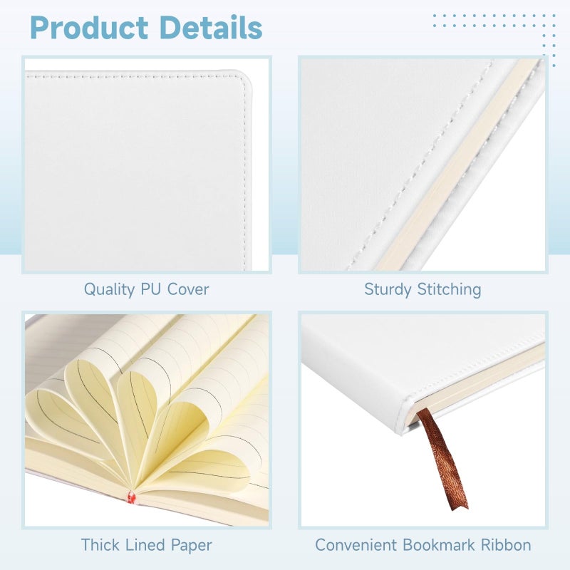 Lnrueg 12 Pcs Sublimation Notebook Blank Journal A6 100 Pages - Hardcover PU Notebooks for Note Taking Plan Making Diary Writing - School Office Supplies - Image 4