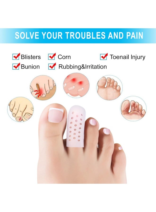 10 Pack Silicone Small Toe Protector Caps, Flexible Foot Skin Protection Cushions, Relieve Pain from Corn Blister Callus Ingrown Toenails - Image 2