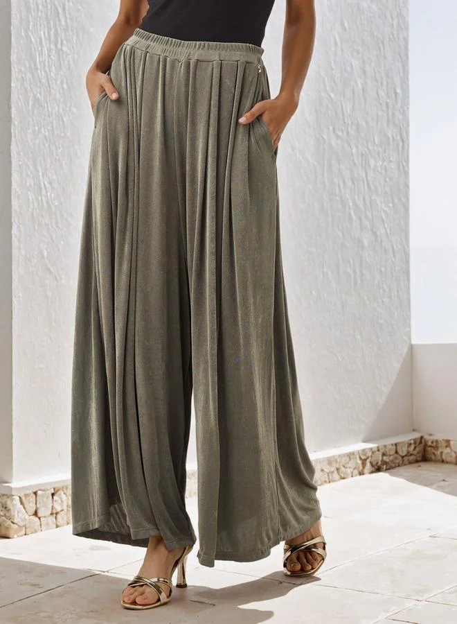 Iconic Iconic Draped Wide Leg Flexi Waist Pants