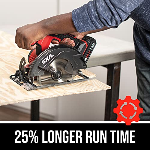 SKIL 20V 6-1/2 Inch Cordless Circular Saw Includes 2.0Ah PWR CORE 20 Lithium Battery and Charger - CR540602 - Image 3