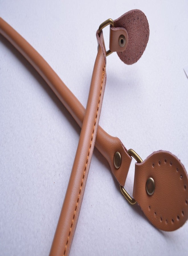 Wento Pair 23.6 Inches Purses Straps,Cowhide Leather Purse Handles,Genuine Leather Handles,Cowhide Leather Purses Straps,Soft Cow Leather Straps,Purse Making Supplies (Camel Brown) - Image 4