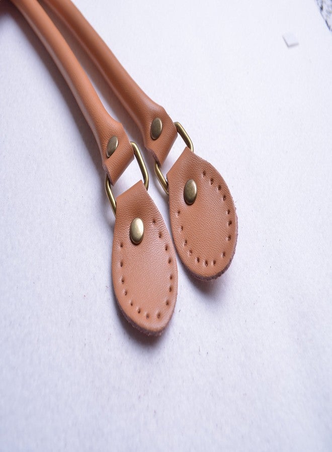 Wento Pair 23.6 Inches Purses Straps,Cowhide Leather Purse Handles,Genuine Leather Handles,Cowhide Leather Purses Straps,Soft Cow Leather Straps,Purse Making Supplies (Camel Brown) - Image 2