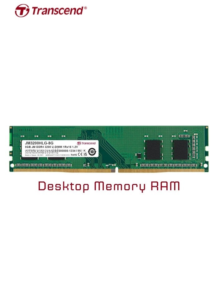 Transcend JetRAM SODIMM 8GB DDR4 3200 Mhz | CL22 1.2V | JM3200HLG-8G | Desktop Memory RAM 5inch green - Image 1