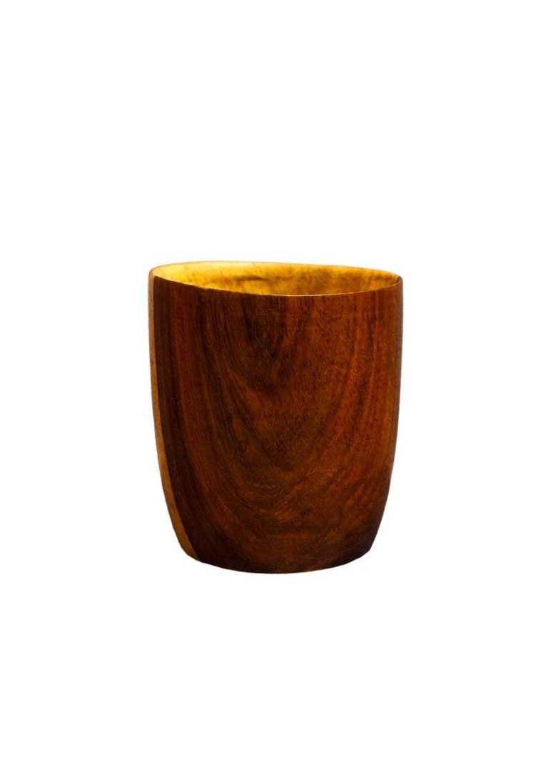 Egypt Antiques - Wooden coffee cup + plate Handmade from healthy wood 100% natural colors from the heart of the tree - Image 1