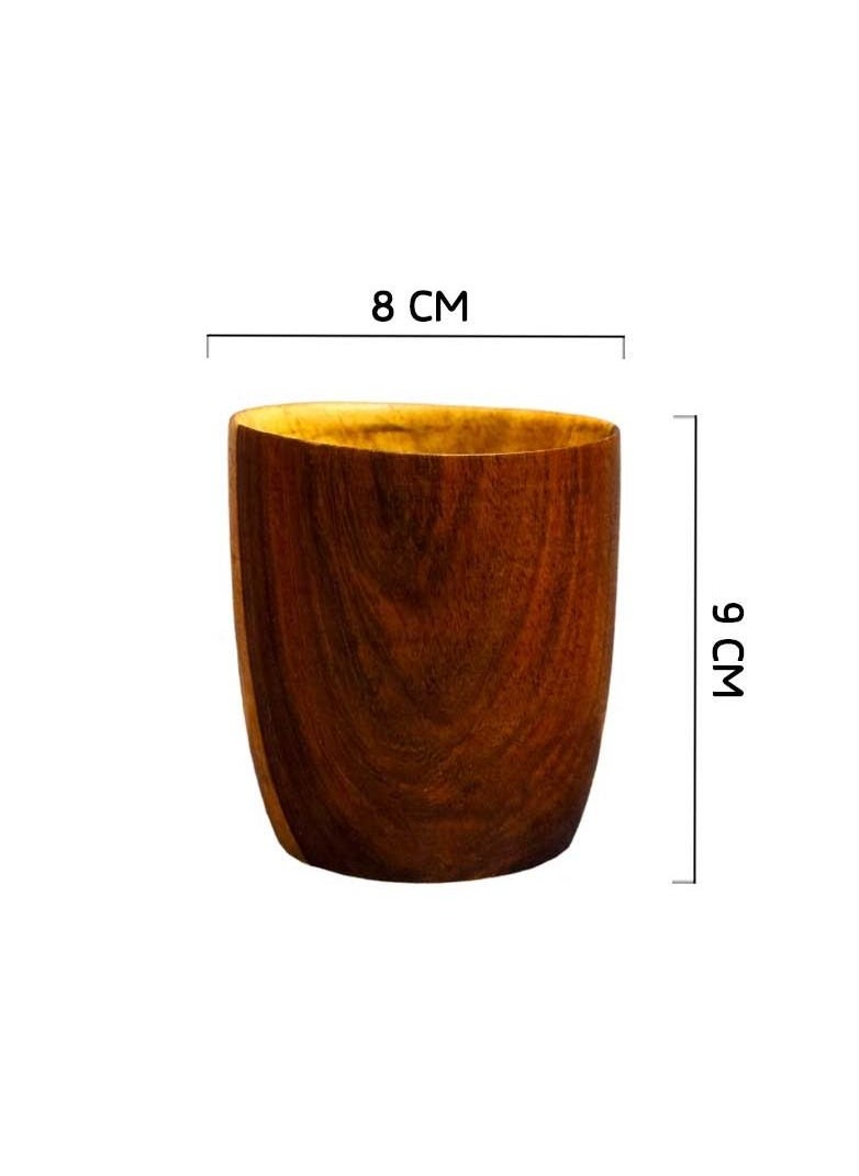 Egypt Antiques - Wooden coffee cup + plate Handmade from healthy wood 100% natural colors from the heart of the tree - Image 1