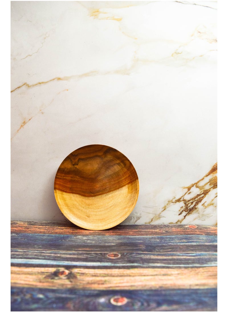 Egypt Antiques - Wooden coffee cup + plate Handmade from healthy wood 100% natural colors from the heart of the tree - Image 1