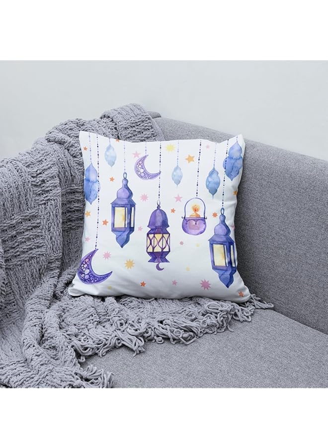 إيروريكس أغطية وسائد رمضان مبارك مقاس 18 × 18 بوصة، أغطية وسائد مطبوعة على شكل قمر، أغطية وسائد مزدوجة الجوانب، أغطية وسائد عيد مبارك، زينة رمضان لتزيين الحفلات المنزلية، 4 قطع - Image 5