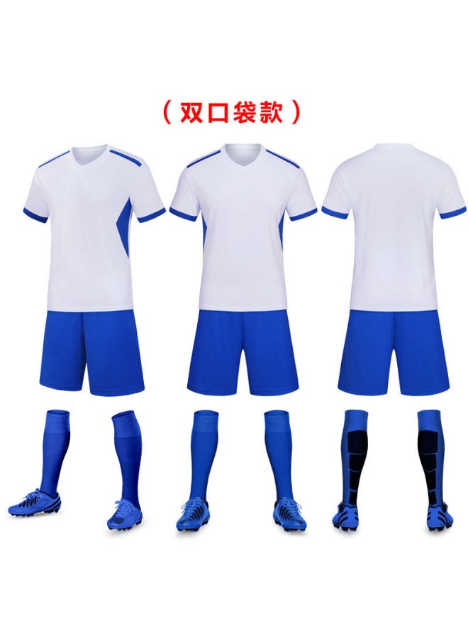 Milk White 6101 Double Pockets Light Board Children's Football Clothes Suit Adult Students Boys And Girls School Competition Team Training Clothes Group Purchase Custom Ball