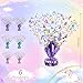 CraftyDream 6 Pcs Table Decorations Rainbow Unicorns Metallic Gleam Foil Spray Centerpieces Unicorn Model Branches Leaf Glitter Plastic Spray Table Centerpieces for Party Birthdays - Image 4