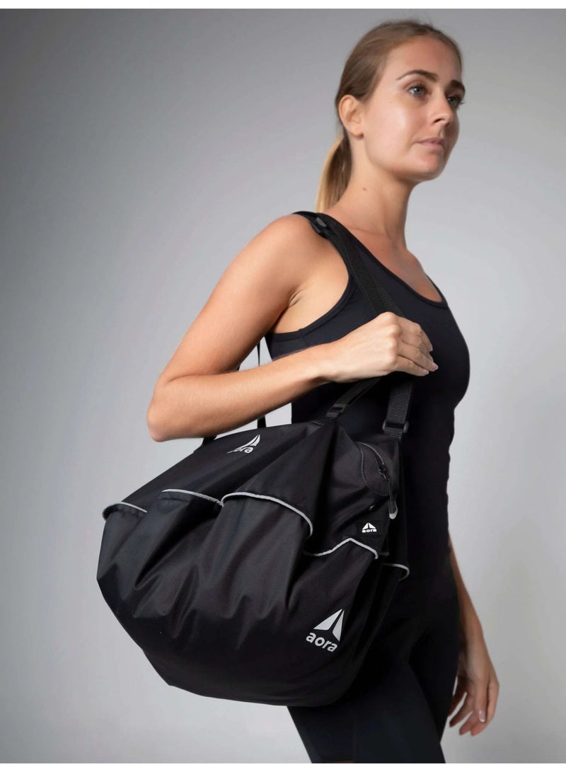 AORA Sphere Gym Bag – Premium Water-Resistant Large Capacity Sports Tote with Multi-Pockets, Lightweight Fitness & Travel Bag for Women & Men – Black - Image 2