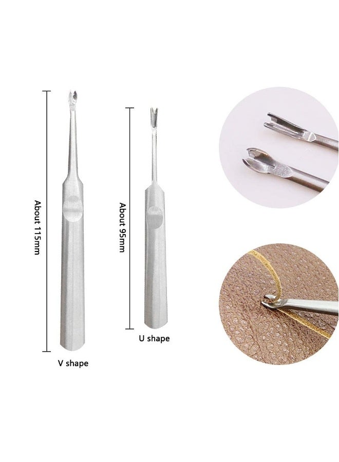 Leather Crafting Tools and Supplies: 26 Pieces Leather Working Tools Set with Groover Awl Waxed Thread Thimble Kit for Stitching Punching Cutting Sewing Leather Craft Making - Image 5