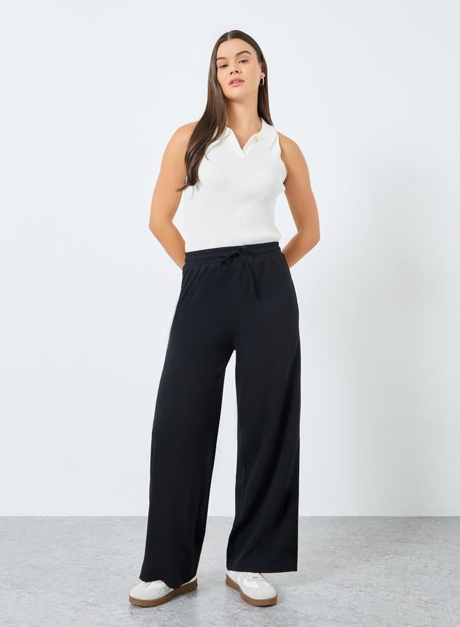 Styli Wide Leg Jogger Pants with Side Slit Casual Loose Fit Lounge Sweatpants for Women Everyday Wear Home Use - Image 2