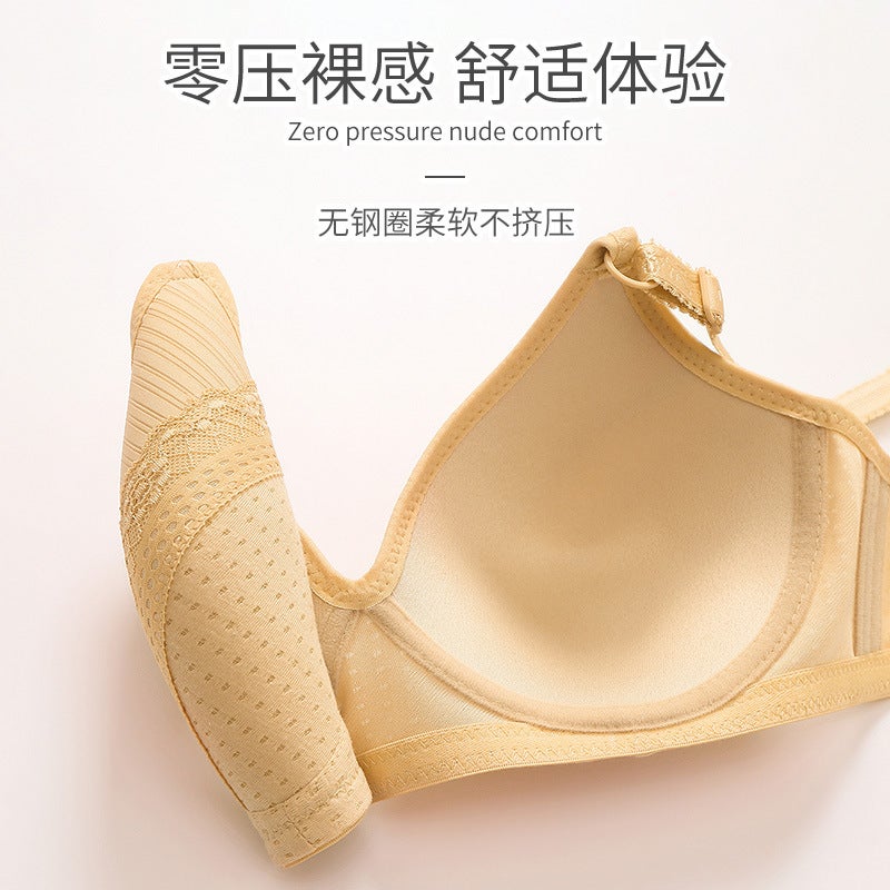 Supply New Style Lace Bra Thin Underwear For Mothers Comfortable Non-Rimmed Bra For Middle-Aged And Elderly - Image 4