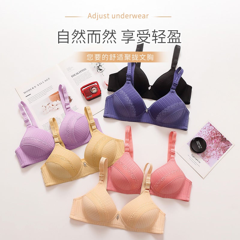 Supply New Style Lace Bra Thin Underwear For Mothers Comfortable Non-Rimmed Bra For Middle-Aged And Elderly - Image 2