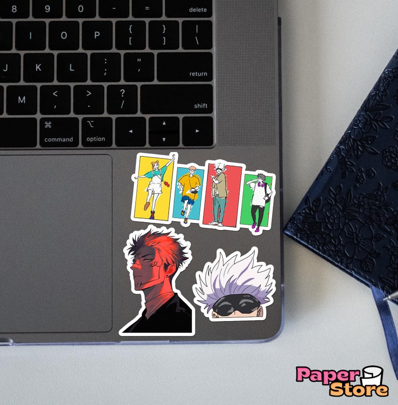 Thepaper9store Vinyl Pack of 75+ Jujutsu Kaisen Stickers for Laptop, Phone Case, Guitar, Bike, Pc, Scrapbook etc. Waterproof Glossy Laminated Residue Free Anime Stickers, self-adhesive, 6 cm - Image 4