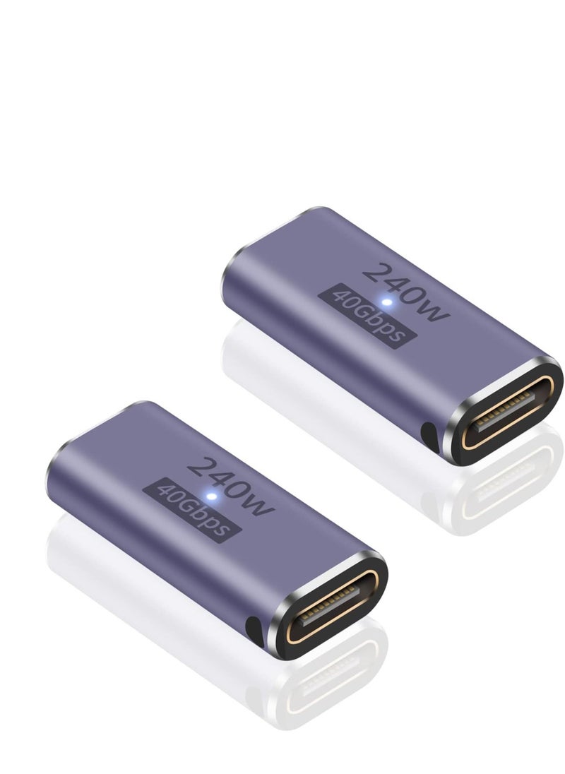 Generic USB C Female to Female Adapter, 2 Pack 240W USB C Adapter, Supports 8K Audio and Video Transmission, Coupler Connector for Thunderbolt, Switch, MacBook, Laptop, Tablet, Phone  - Image 1