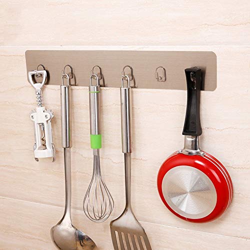 Elvana Magic Sticker Series Chrome Plated Metal Self Adhesive Bathroom Towel Hanger Hook Rail - Image 1