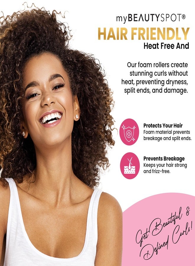 My Beauty Spot Flexi Rods Foam Hair Rollers -1/2" 5/8" 3/4" 1" Diameter- Professional Salon Quality 18 Pcs Rubber Hair Rollers for Long, Medium, and Short Hair, Hair Curlers to Sleep in for Women - Image 3