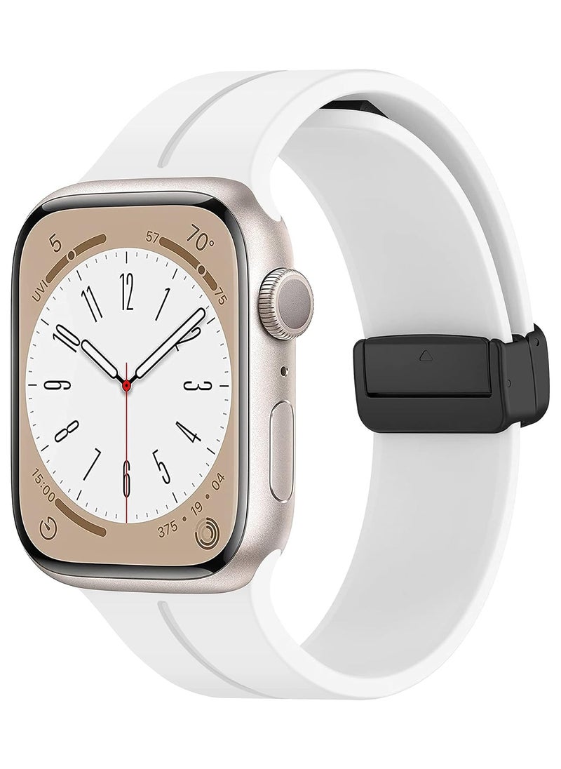 keloray - Magnetic for Apple Watch Band 49mm 45mm 44mm 42mm Women men,Silicone Sport Strap Replacement WristBands for Apple Watch Series 9/ultra 2/8/ultra/7/SE/SE 2nd/6/5/4/3/2/1,iWatch Bands - Image 1