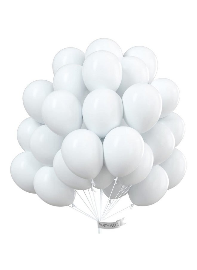 PartyWoo White Balloons, 51 Pcs 12 Inch Matte White Balloons, White Balloons For Balloon Garland Or Balloon Arch As Party Decorations, Wedding Decorations, Neutral Baby Shower Decorations, White-Y13  - Image 1