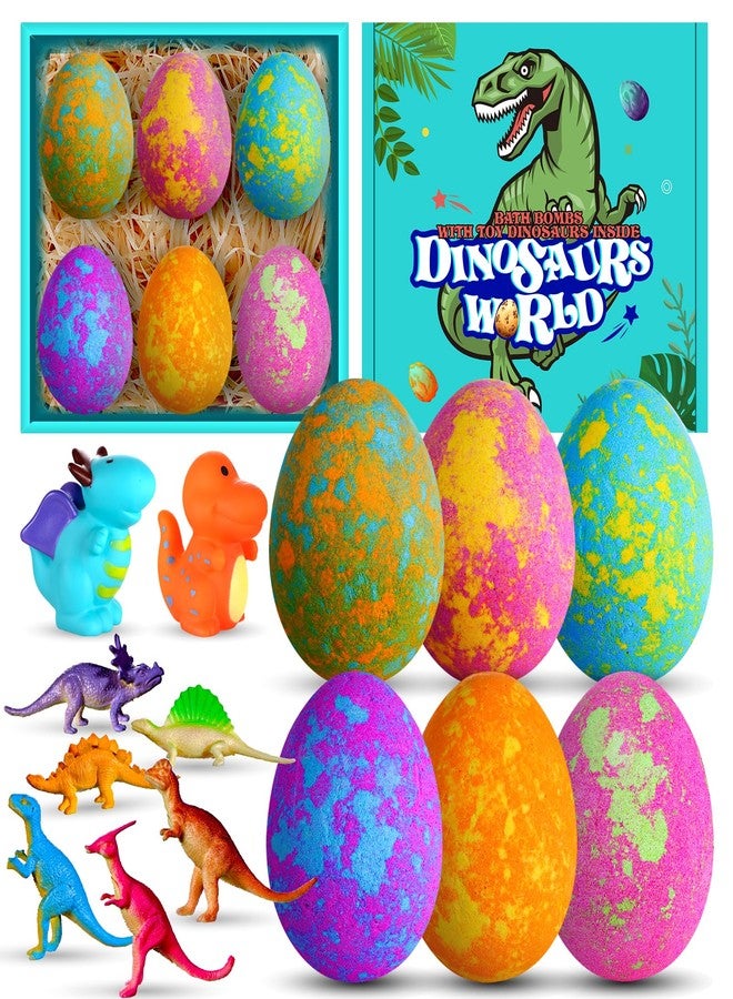 Aofmee Bath Bombs for Kids with Dinosaur Toy Inside, Easter Basket Stuffers for Toddler, Handmade Bubble Dinosaur Eggs for Boys Girls Gift Set for Birthday Christmas - Image 1