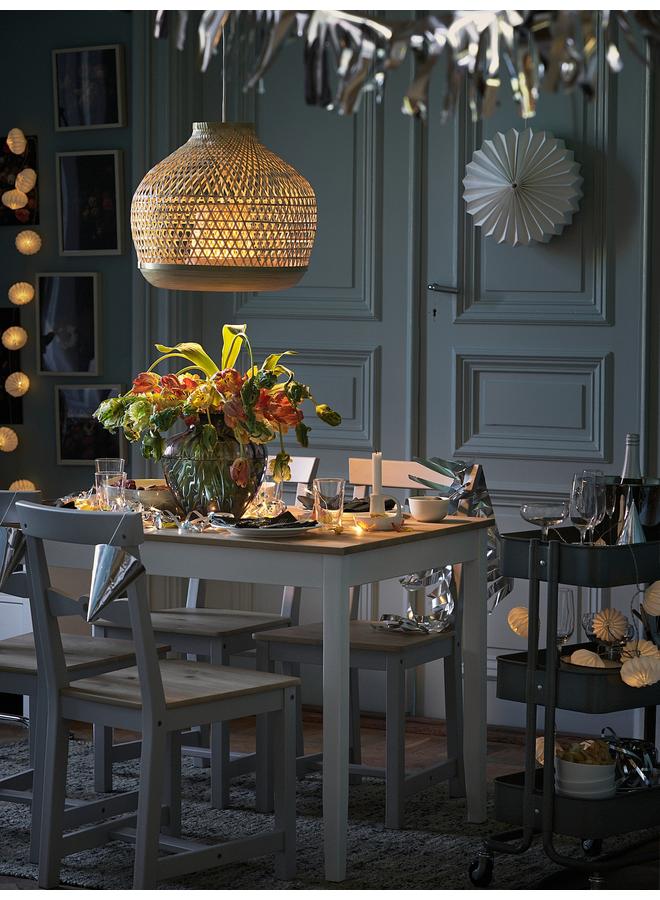 زبون مصباح معلق، من الخيزران/صناعة يدوية، 45 سم - Image 5