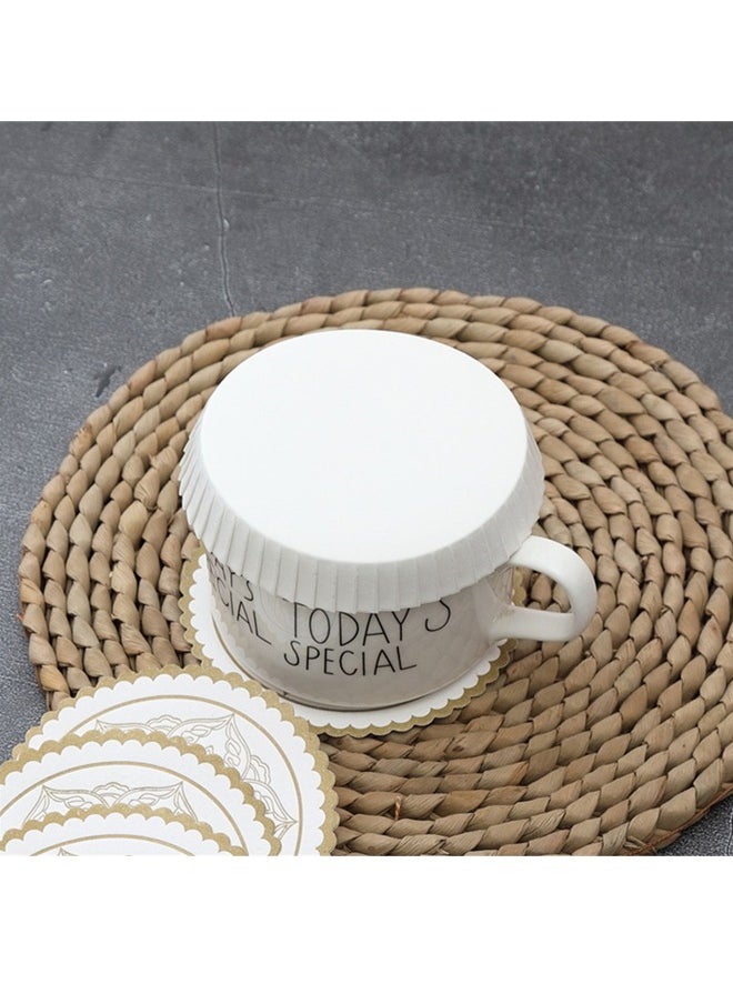 SYOSI - 100pcs Disposable Paper Cup Covers - Image 1